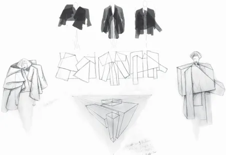 Figure 26   Overlay blocking and shape mapping of jackets. Hope, Amelia. 2017.