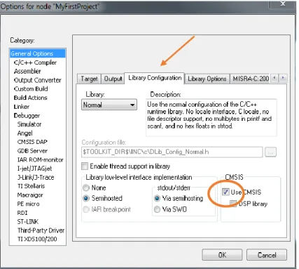 Figure 3.9: Enable the use of CMSIS standard 