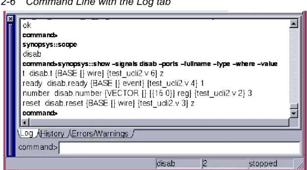 Figure 2-6  Command Line with the Log tab