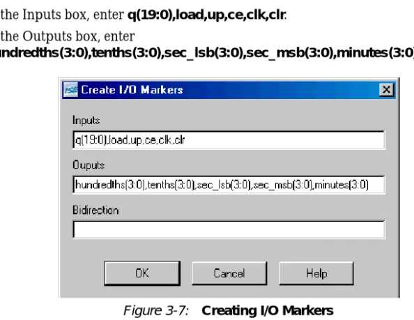 Figure 3-7: Creating I/O Markers