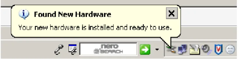 Figure 16 – Windows Found New Hardware Message