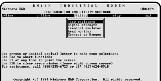Figure 4-4 Utility Menu
