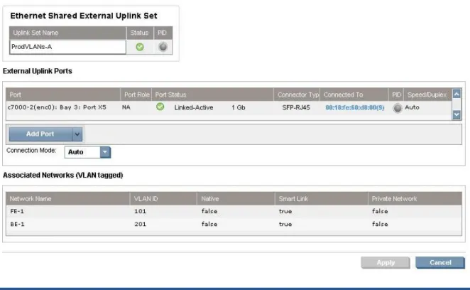 Figure 8 – ProdVLANs-A shared uplink set properties page 