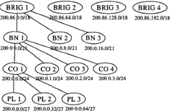Figure 2: An example of CIDR address assignment