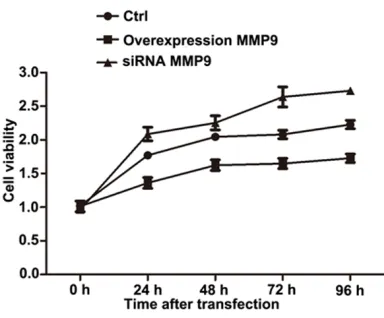 Figure 1. The viability of primary rat retinal Müller cells at different times after transfection determined by MTT assay.