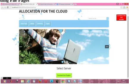Fig 4.7 User downloading  file page  If user want to down load file then he has to select the server as above