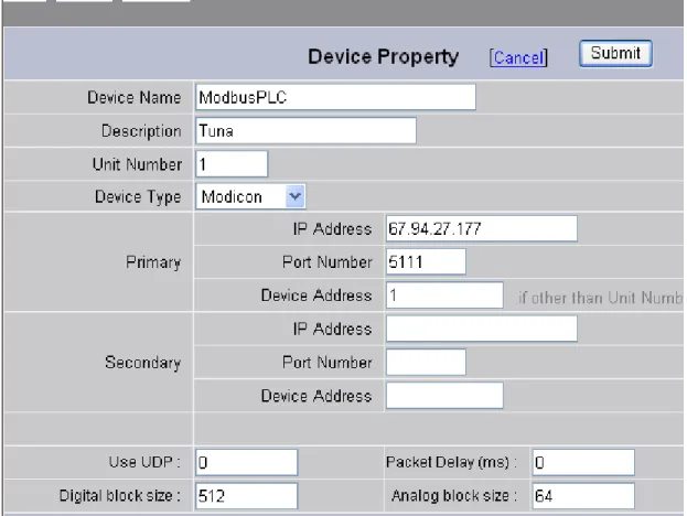 Figure 3-12Modicon - Modbus TCPIP device 