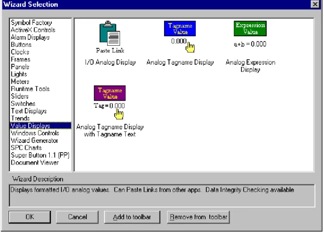 Figure 13   Value display wizards.