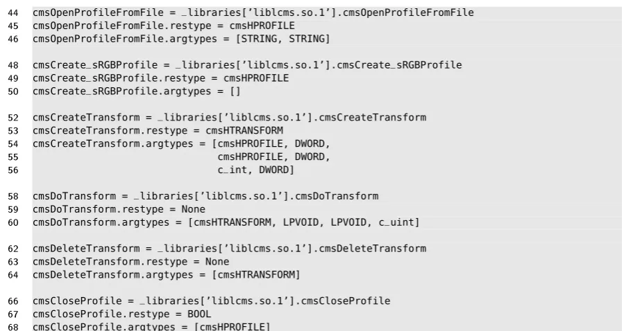 Figure 4: _lcms.py continued: Edited excerpts of function denitions.