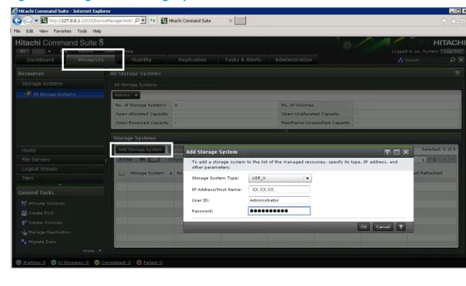 Figure 7 Adding an HDS Storage system