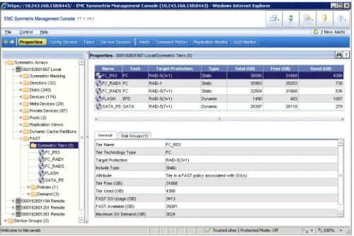 Figure 5. Defining Storage Types within Symmetrix Management Console 