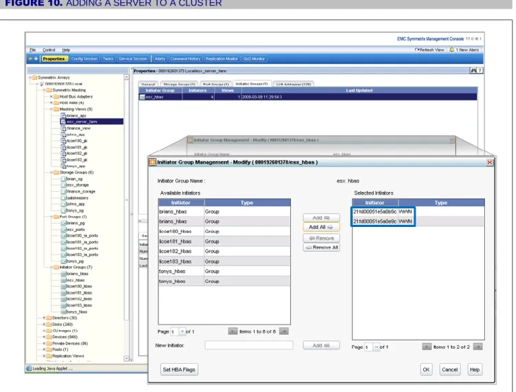 FIGURE 10. ADDING A SERVER TO A CLUSTER  