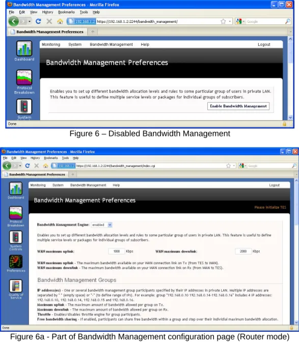 Figure 6 – Disabled Bandwidth Management 