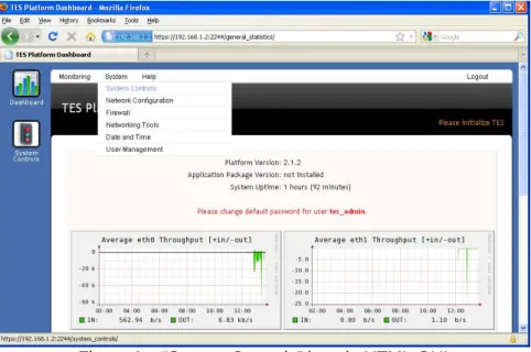 Figure 1 – “System Controls” item in HTML GUI 