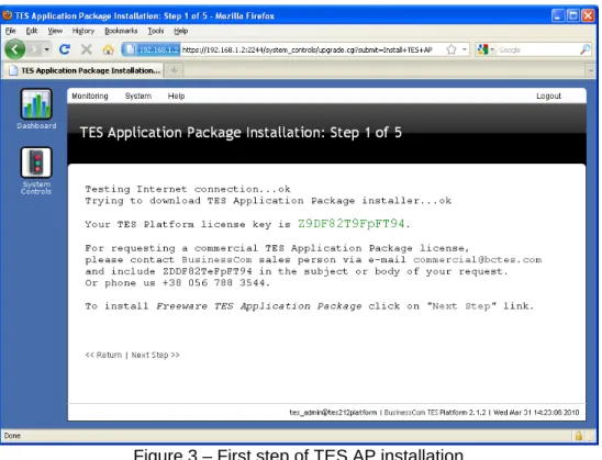 Figure 3 – First step of TES AP installation 