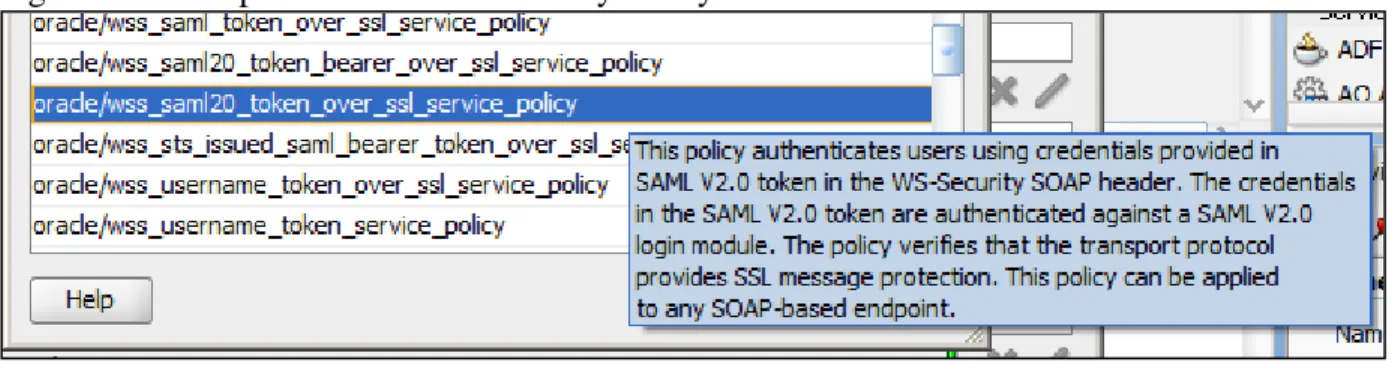 Figure 1.0 Example of SAML 2.0 Security Policy  