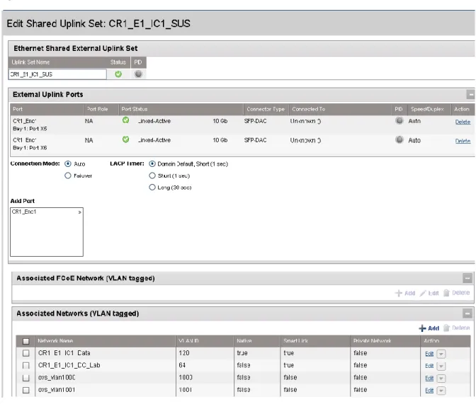 Figure 8. Virtual Connect Shared Uplink Set 