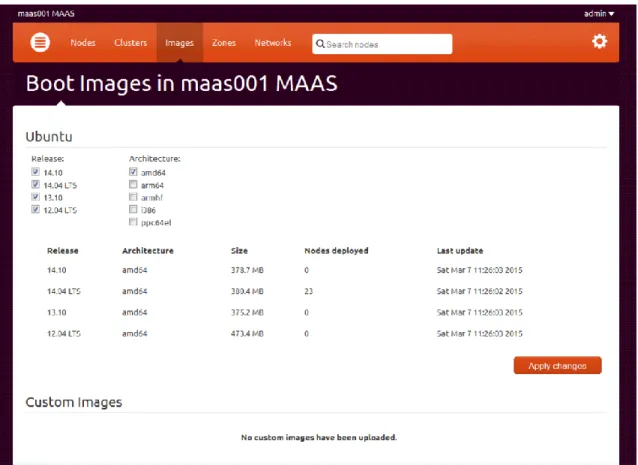 Figure 10: Import the boot images needed for cloud deployment into the MAAS server. 