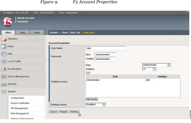 Figure 9.  F5 Account Properties 
