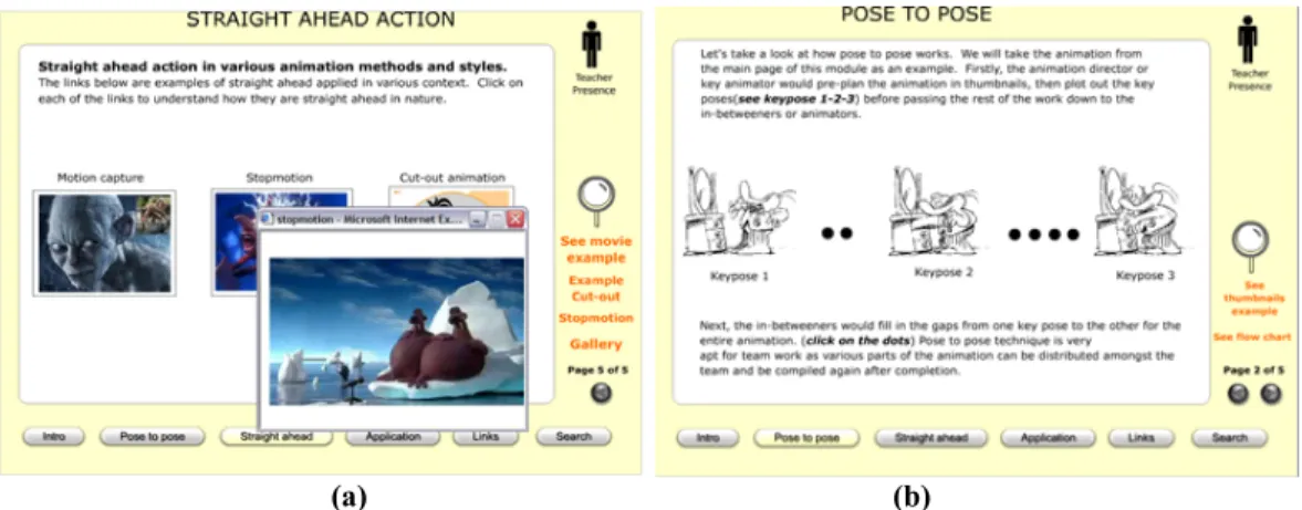 Figure 1 (a) and (b) Multimedia elements were used to gain the students’ attention  Event (2): Inform learners of the objectives 