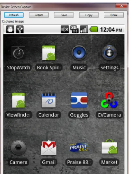 Figure 4. Device screen capture panel. 