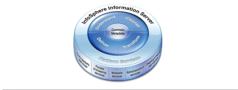 Figure 3 : InfoSphere Information Server is built on a foundation of shared metadata, parallel processing and other services.