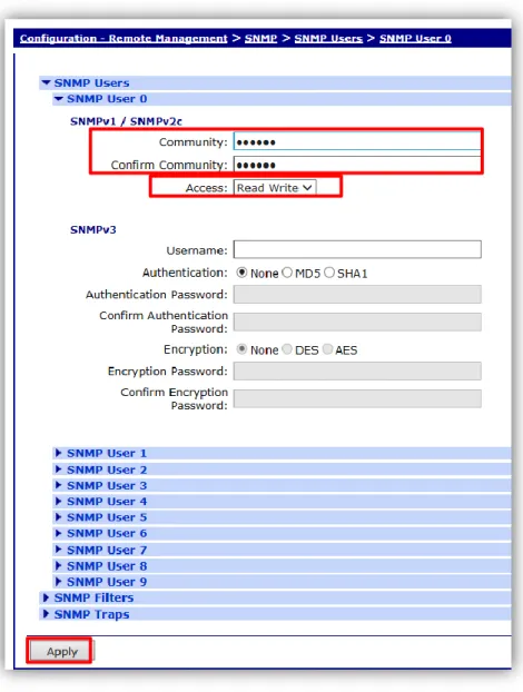 Figure 7: Setup the community string 