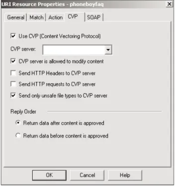 Figure 9.5 URI Resource Properties, CVP tab