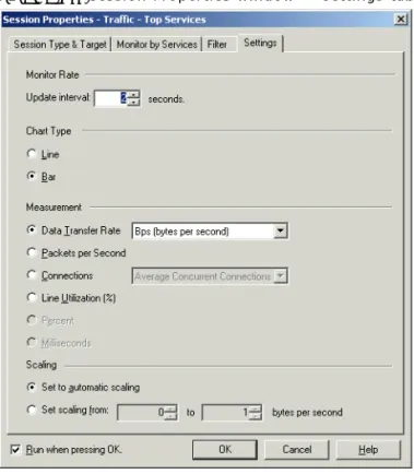 FIGURE 2-4 Session Properties window — Settings tab