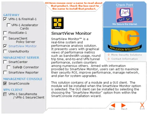 FIGURE 1-1 SmartView Monitor selected in the Server/Gateway Components window
