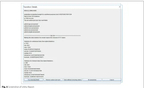 Fig. 5 Screenshot of Utility Report