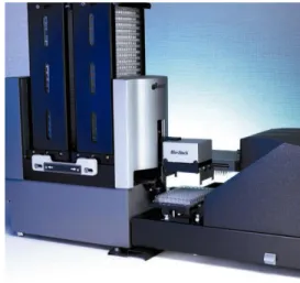 Figure 2.  Bio-Stack™ Microplate  Stacker interfaced with a  PowerWave™ 