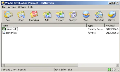 Figure 12 – Creating the ZIP file containing the key and certificate 