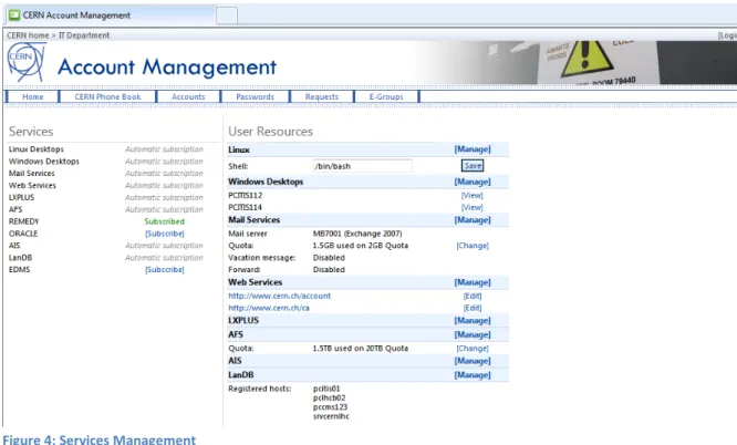 Figure 4: Services Management 