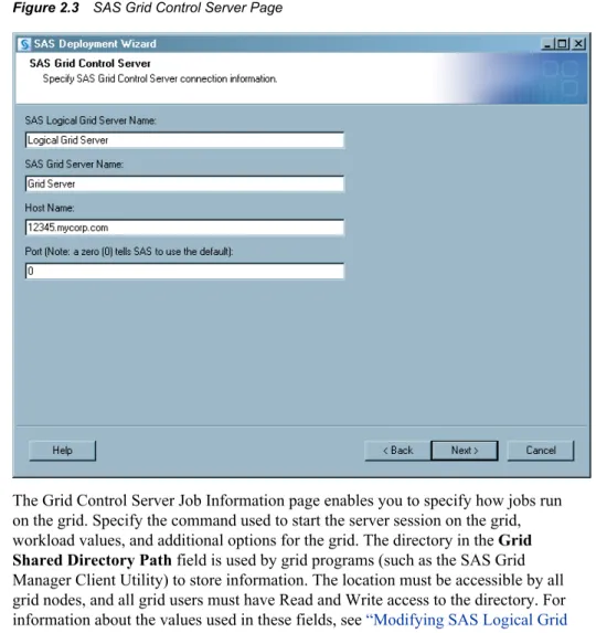 Figure 2.3 SAS Grid Control Server Page