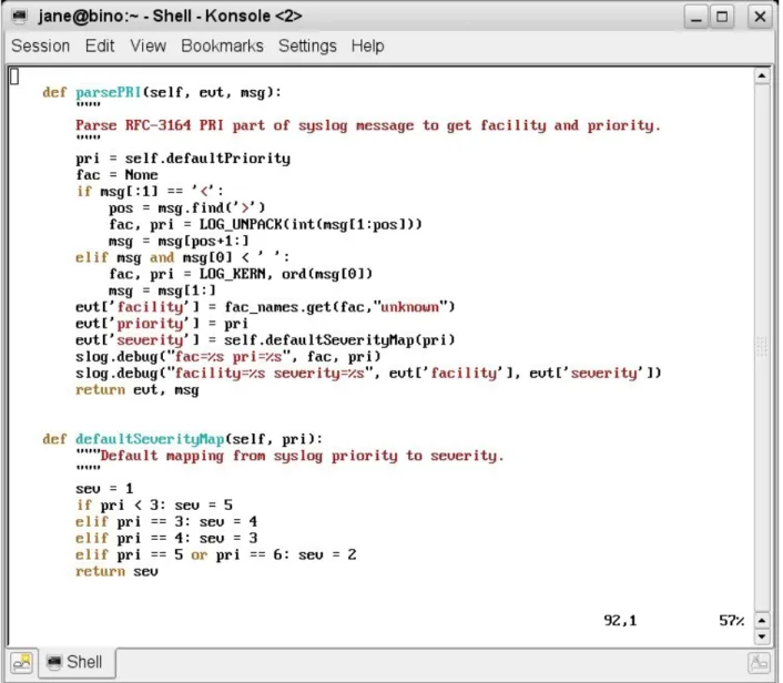 Figure 13: SyslogProcessing.py parsing of priority, facility and severity