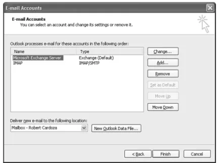 Figure 30.8 The Offline Folder File Settings dialog box tells you the location of your Offline Folders file.