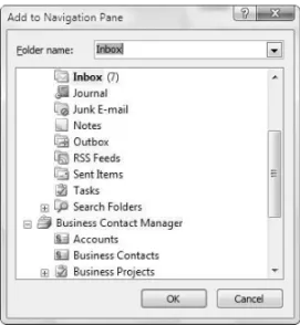 Figure 3.8 Select any folder in your mailbox or Personal Folders file to add as a shortcut.