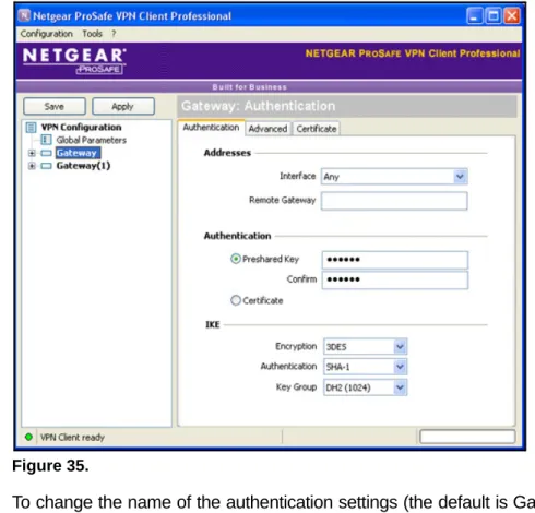 Table 4.  Authentication settings (phase 1 settings) 