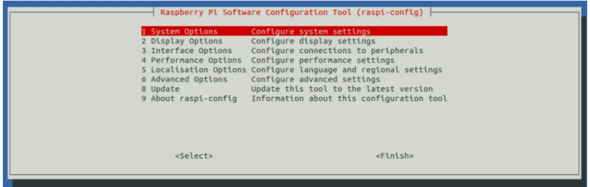 Figure 3: The main menu of the raspi-config program. Select Option 3 using the up and down arrows.