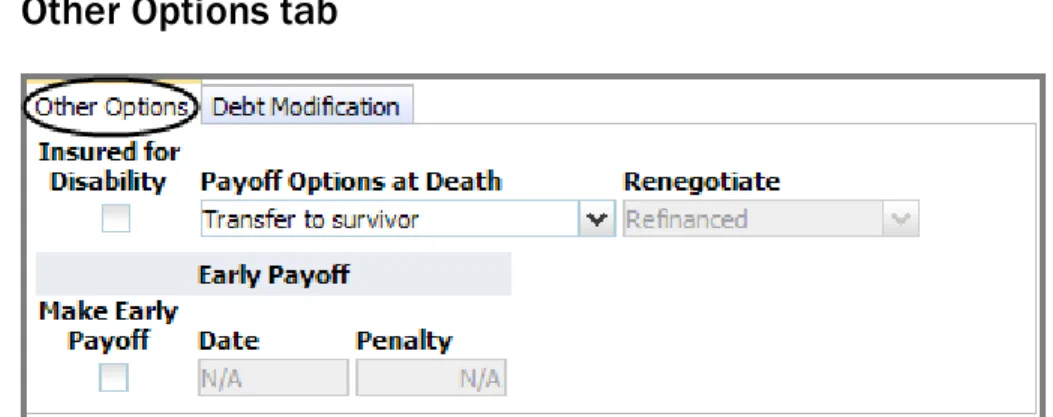Figure 9: Liability Details dialog box – Other Options tab