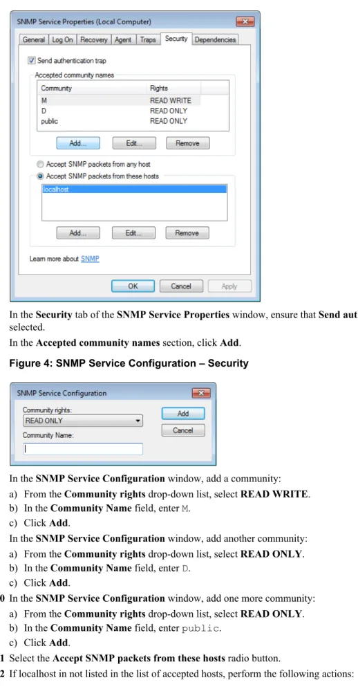 Figure 4: SNMP Service Configuration – Security