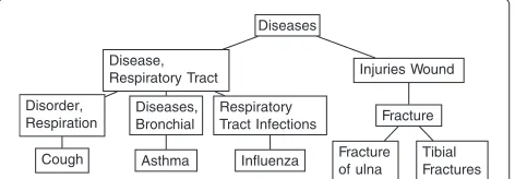 Figure 1 Taxonomic relationship of example terms in MeSH.