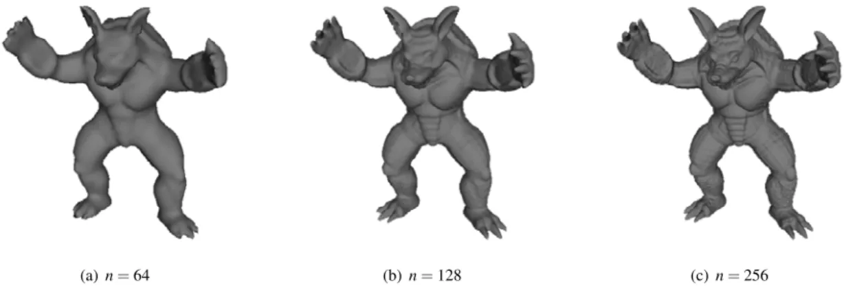 Figure 4: Generated mesh for the Armadillo dataset tive frames but mesh generation are not performed each