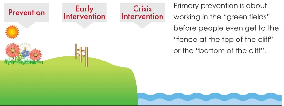 Figure 4: A Metaphor for Primary Prevention – The Cliff 