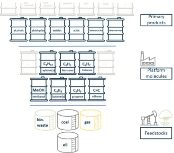 Figure 1: Valorization of basic feedstocks.