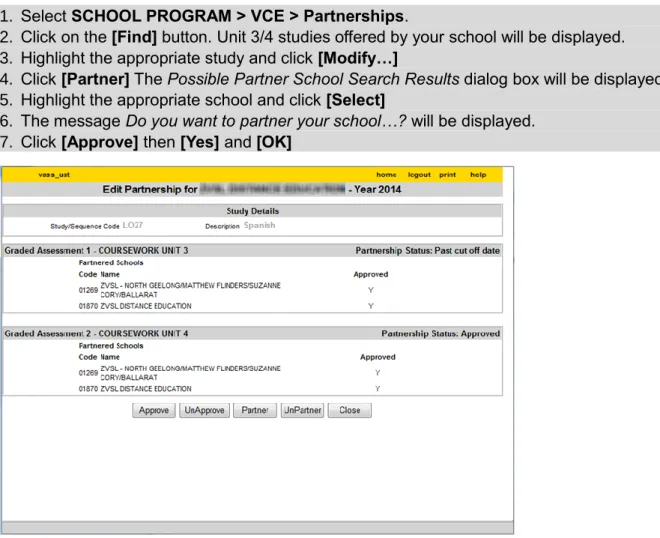 Figure 17: Edit Partnership screen with all school Approved. 