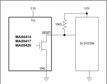 Figure 5. MAX6414/MAX6417/MAX6420 Open-Drain RESET  Output Allows use with Multiple Supplies