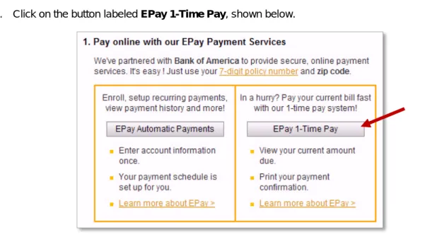 Figure 1 -   Select 1-Time Pay from the “Make a Payment” page on the www.explorer- www.explorer-insurance.com website
