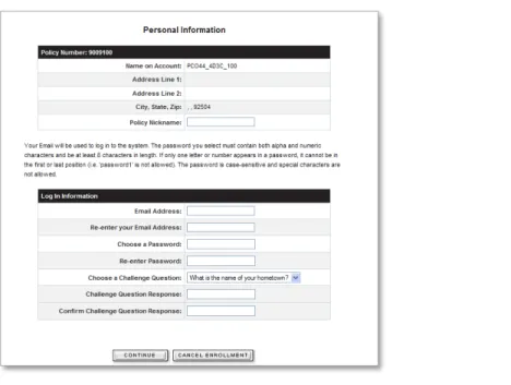 Figure 9 -   The Personal Information screen allows you to create your user profile. 
